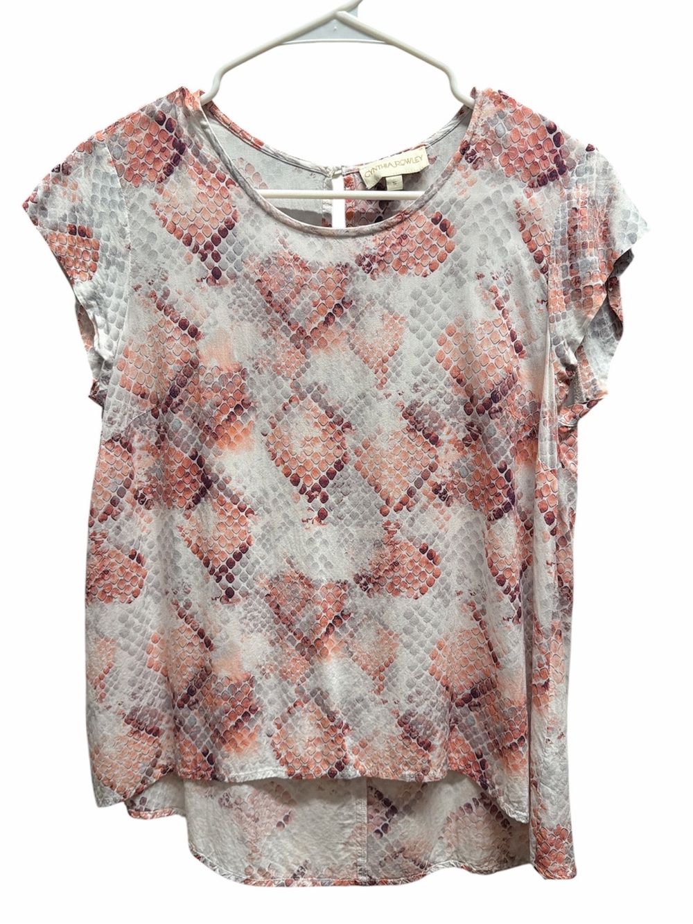 Coral Snake-Print Cap Sleeve Blouse